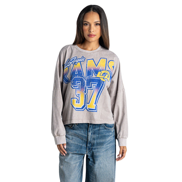 Los Angeles Rams Women's Oversized Graphic Dolman Tee - Grey