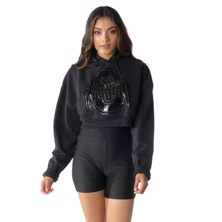 Ohio State Buckeyes Crop Silicone Print Hoodie