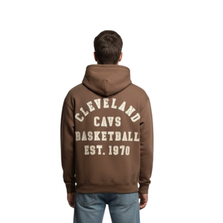 Cleveland Cavs Unisex Pullover Patch Hoodie - Brown
