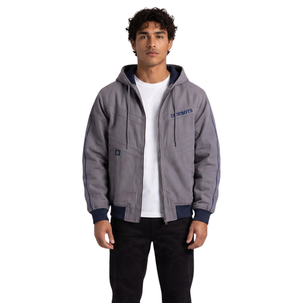 Dallas Cowboys Unisex Corduroy Full Zip Bomber - Grey