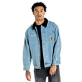 Chicago Blackhawks Unisex Pinstripe Denim Jacket - Denim view 2