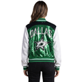 Dallas Stars Women's Sequin Bomber Jacket - Green/White view 1