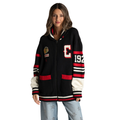 Chicago Blackhawks Unisex Jacquard Zip-Front Sweater - Black view 2