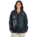 Dallas Stars Unisex Denim Zip-Up Jacket - Dark Grey view 2