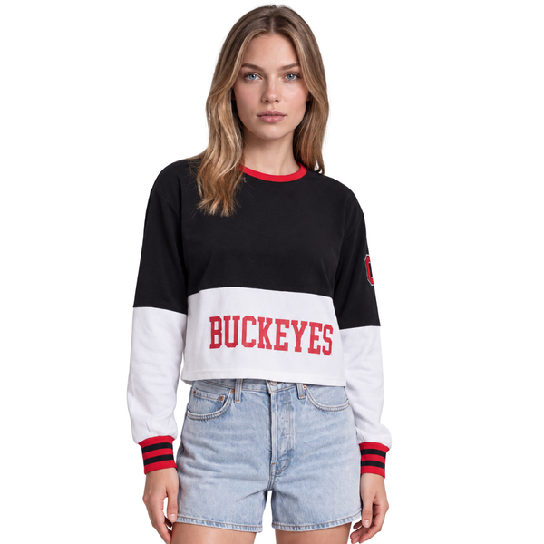 Ohio State Buckeyes Women's Fashion Crew Fleece - Grey