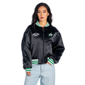 Dallas Stars Women's Satin Bomber - Green view 2