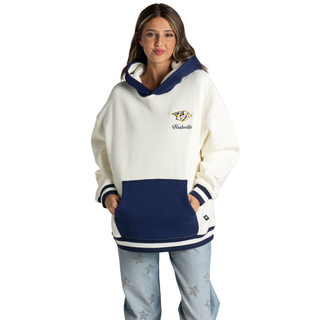 Nashville Predators Unisex Colorblock Hoodie - Vintage White