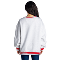 Detroit Red Wings Women's Oversized Crew Fleece - Light Heather Grey view 2