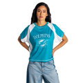 Miami Dolphins Women's Mesh Raglan Top - Aqua view 2