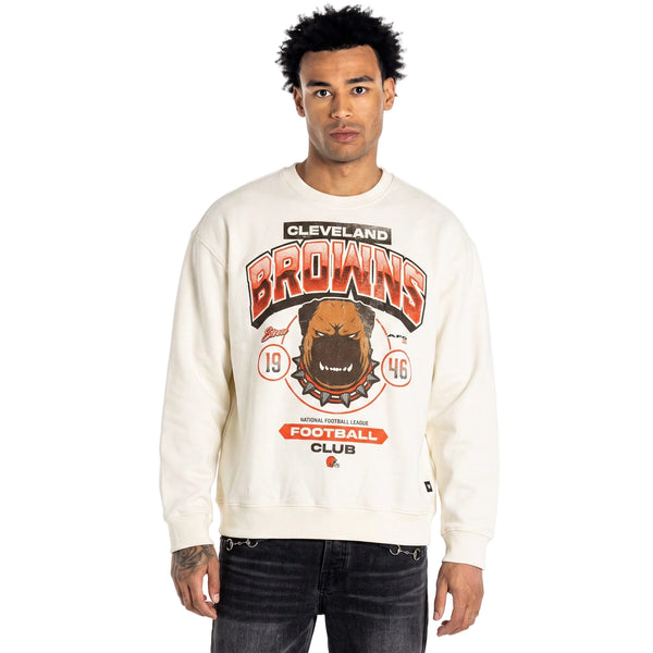 Cleveland Browns Unisex Graphic Crew Fleece - Vintage White