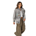 Boston Celtics Women’s Oversized Denim Jacket – Grey Denim view 2