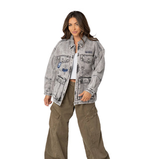 Minnesota Timberwolves Women’s Oversized Denim Jacket – Grey Denim