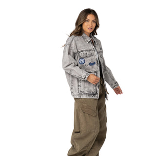 Minnesota Timberwolves Women’s Oversized Denim Jacket – Grey Denim