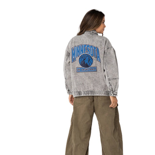 Minnesota Timberwolves Women’s Oversized Denim Jacket – Grey Denim
