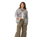 Philadelphia 76ers Women’s Oversized Denim Jacket – Grey Denim view 1