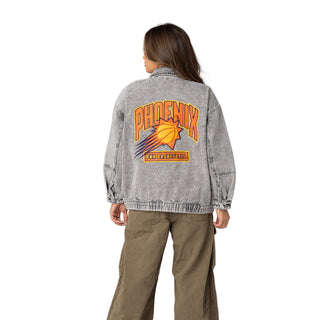 Phoenix Suns Women’s Oversized Denim Jacket – Grey Denim