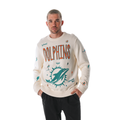 Miami Dolphins Unisex All Over Jacquard Crew Sweater - Cream view 1