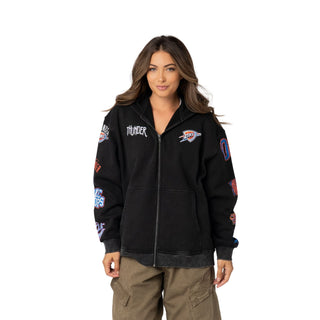 Oklahoma City Thunder Unisex Logo Sleeve Full Zip Hoodie - Black