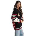 Chicago Blackhawks Unisex Jacquard Zip-Front Sweater - Black view 3