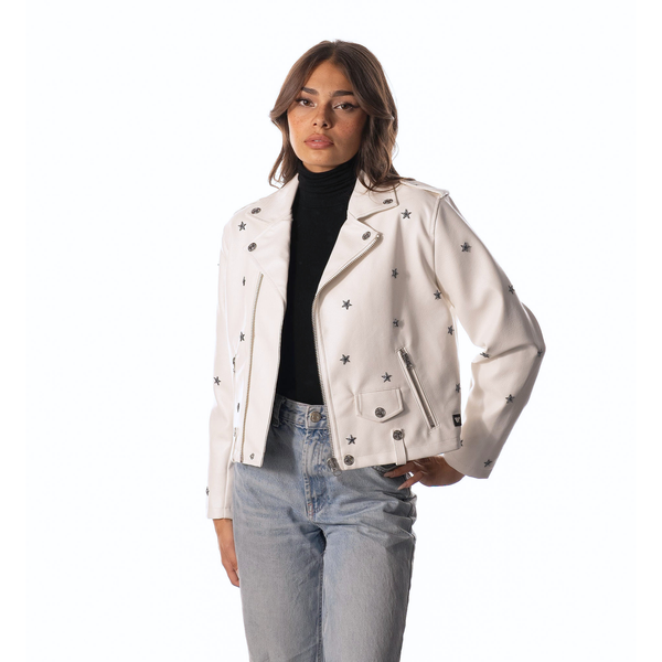 Dallas Cowboys Star Studded Leather Jacket - White