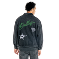 Dallas Stars Unisex Denim Zip-Up Jacket - Dark Grey view 3