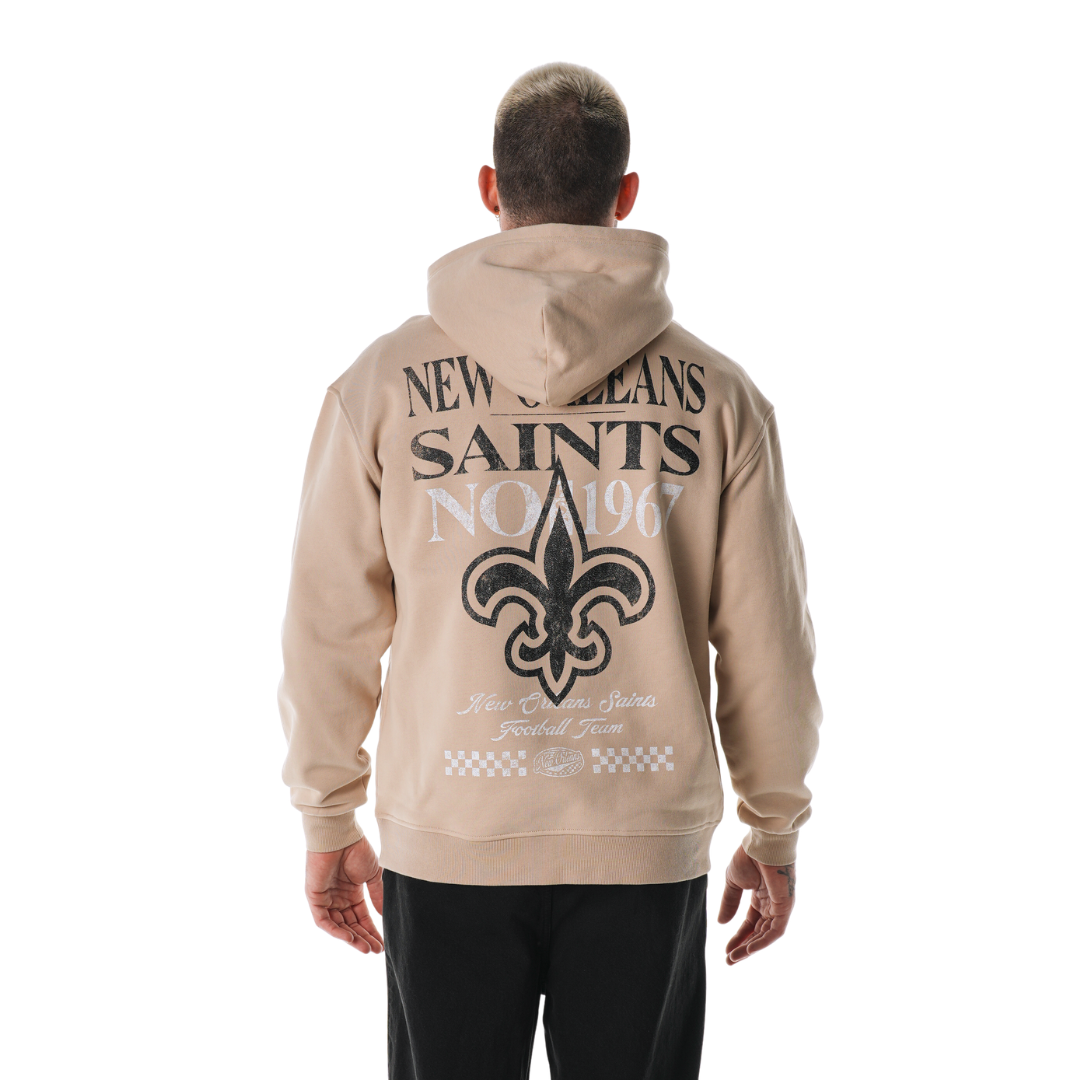 New Orleans Saints Unisex Oversized Graphic Hoodie Fleece - Tan
