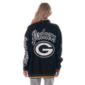 Green Bay Packers Unisex Jacquard Zip Front Sweater - Black view 2