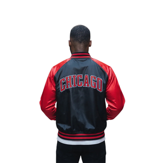 Chicago Bulls Unisex Statement Satin Bomber - Black