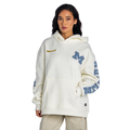Michigan Wolverines Unisex Oversized Hoodie with Denim Applique - Vintage White view 2