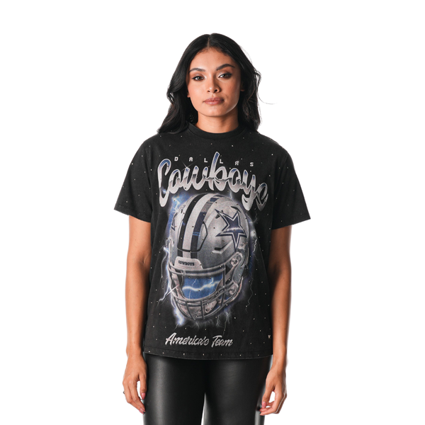 Dallas Cowboys Jeweled Concert Tee - Black