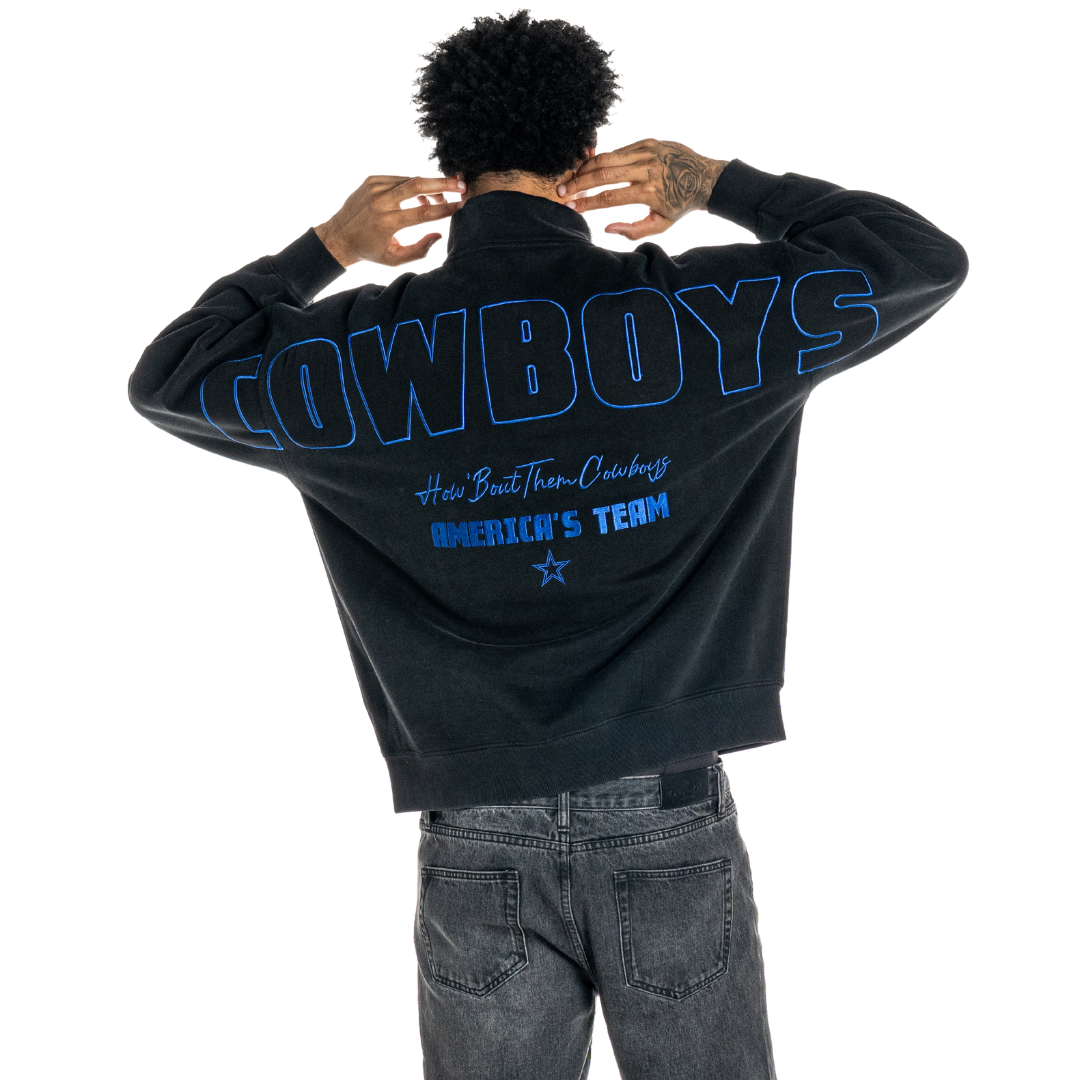 Dallas Cowboys Unisex Quarter-Zip Fleece - Black