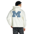 Michigan Wolverines Unisex Oversized Hoodie with Denim Applique - Vintage White view 4