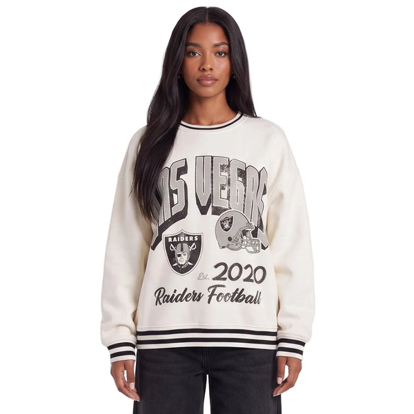 Las Vegas Raiders Women's Oversized Vintage Crew Fleece – Vintage White
