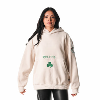 Boston Celtics Unisex Corduroy Hoodie - Cream