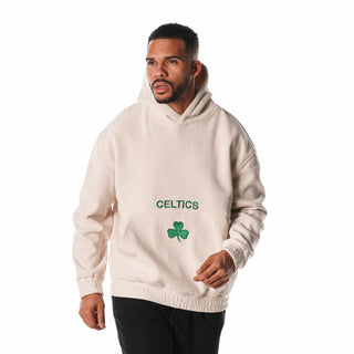 Boston Celtics Unisex Corduroy Hoodie - Cream