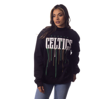 Boston Celtics Unisex Drip Crew Fleece - Black