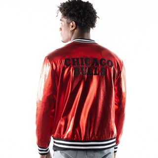 Chicago Bulls Unisex Red Metallic Bomber Jacket