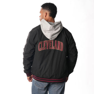 Cleveland Cavaliers Hooded Bomber Jacket - Black