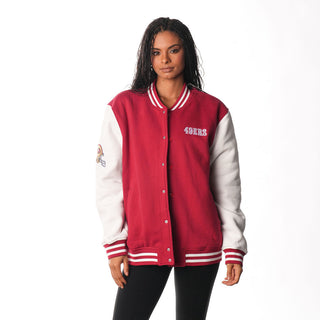 San Francisco 49ers Women's Varsity Jacket - Red/White