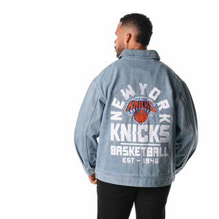 New York Knicks Denim Coaches Jacket - Denim