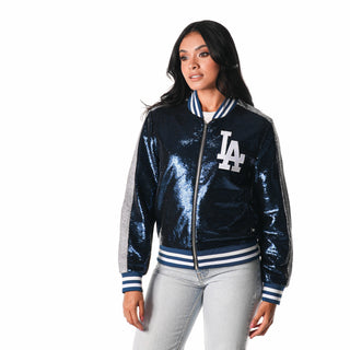 Los Angeles Dodgers Sequin Bomber - Blue