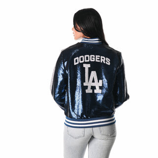 Los Angeles Dodgers Sequin Bomber - Blue