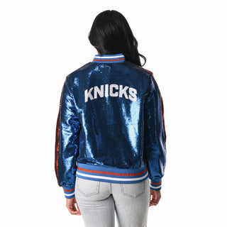 New York Knicks Sequin Bomber - Blue