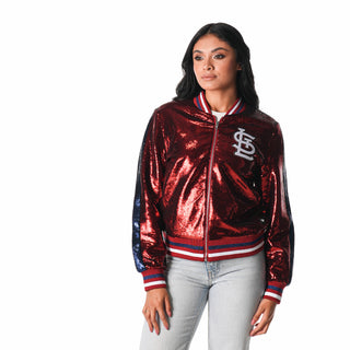 St. Louis Cardinals Sequin Bomber - Red