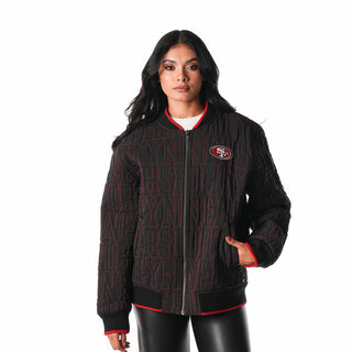 San Francisco 49ers Quilted Bomber - Black