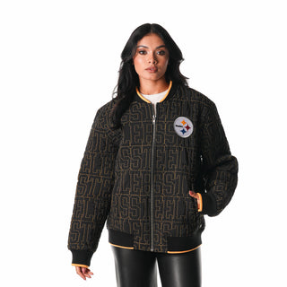 Pittsburgh Steelers Quilted Bomber - Black