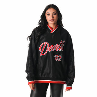 New Jersey Devils V-Neck Windbreaker - Black