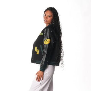 Green Bay Packers Varsity Sparkle Jacket - Black