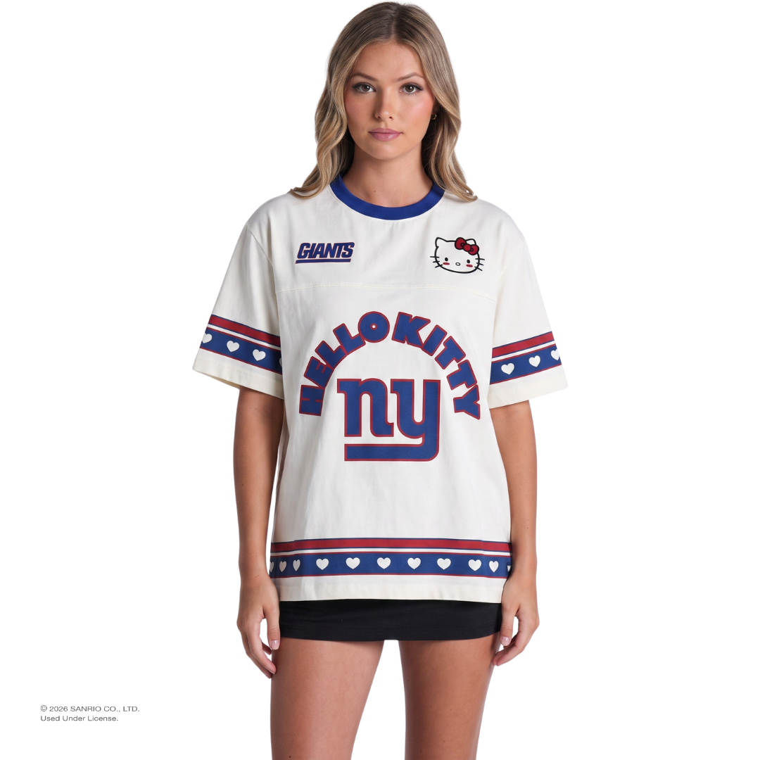 New York Giants Hello Kitty® Drop Shoulder Tee - Vintage White