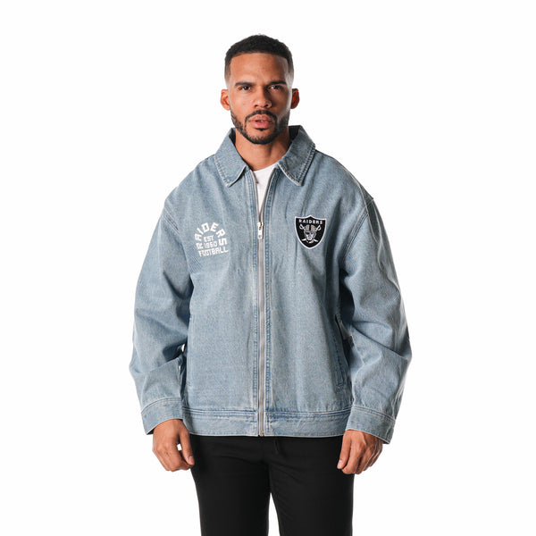 Las Vegas Raiders Denim Unisex Coaches Jacket wearethewildco